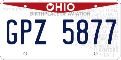 OH license plate GPZ5877