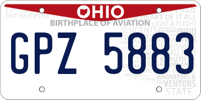 OH license plate GPZ5883