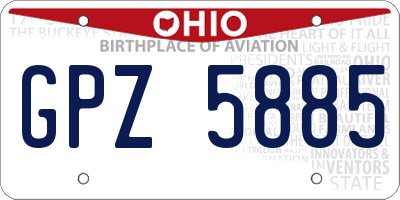 OH license plate GPZ5885