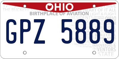 OH license plate GPZ5889