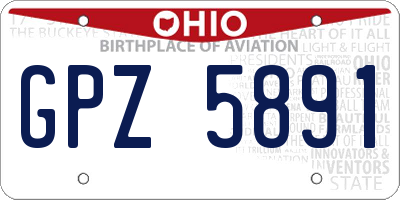 OH license plate GPZ5891