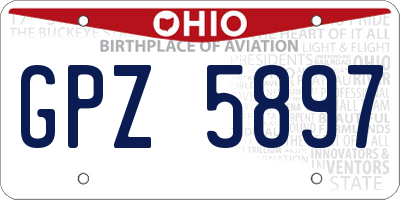 OH license plate GPZ5897
