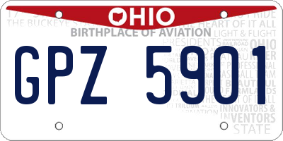 OH license plate GPZ5901