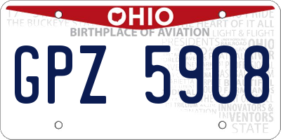 OH license plate GPZ5908