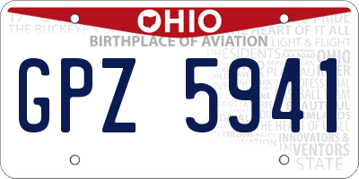 OH license plate GPZ5941