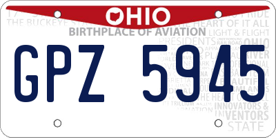OH license plate GPZ5945