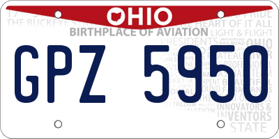 OH license plate GPZ5950