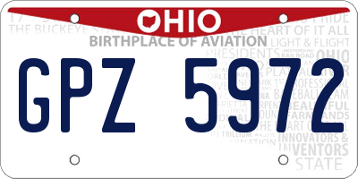 OH license plate GPZ5972
