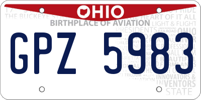 OH license plate GPZ5983