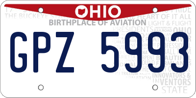 OH license plate GPZ5993