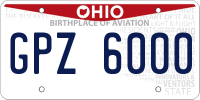 OH license plate GPZ6000