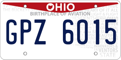 OH license plate GPZ6015
