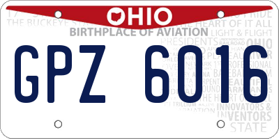 OH license plate GPZ6016