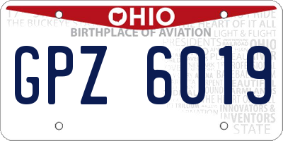 OH license plate GPZ6019