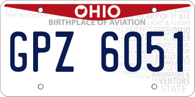 OH license plate GPZ6051