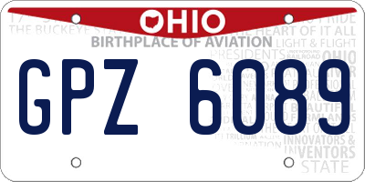 OH license plate GPZ6089