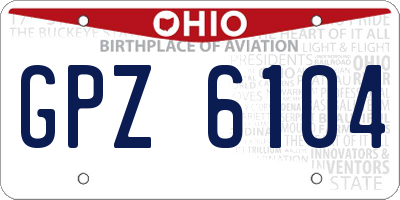 OH license plate GPZ6104