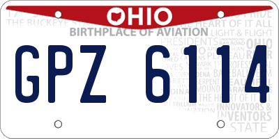 OH license plate GPZ6114