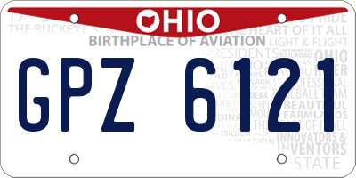 OH license plate GPZ6121