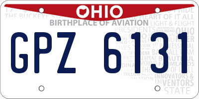 OH license plate GPZ6131