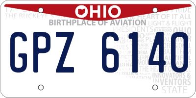 OH license plate GPZ6140