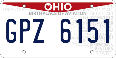 OH license plate GPZ6151