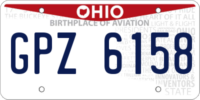 OH license plate GPZ6158