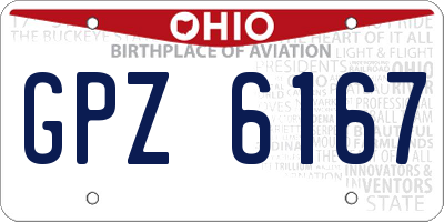 OH license plate GPZ6167