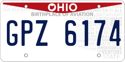 OH license plate GPZ6174