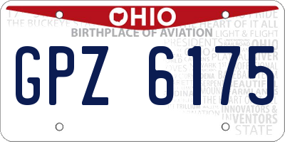 OH license plate GPZ6175