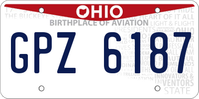 OH license plate GPZ6187