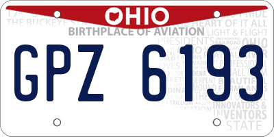 OH license plate GPZ6193