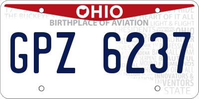 OH license plate GPZ6237