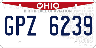 OH license plate GPZ6239