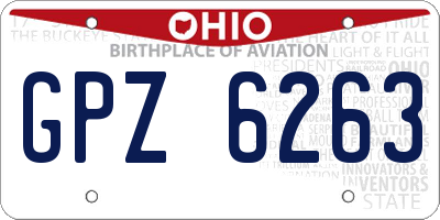 OH license plate GPZ6263