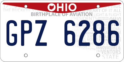 OH license plate GPZ6286