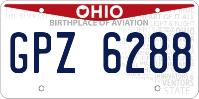 OH license plate GPZ6288