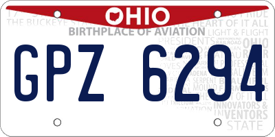OH license plate GPZ6294