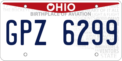 OH license plate GPZ6299