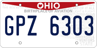 OH license plate GPZ6303
