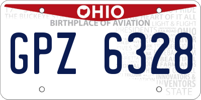 OH license plate GPZ6328