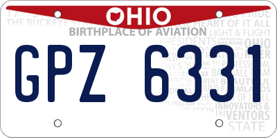 OH license plate GPZ6331