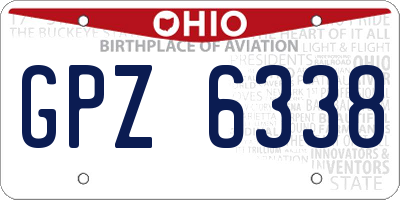 OH license plate GPZ6338