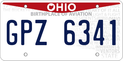 OH license plate GPZ6341