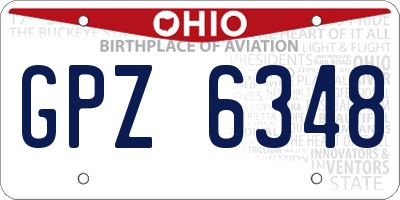 OH license plate GPZ6348