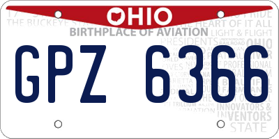 OH license plate GPZ6366