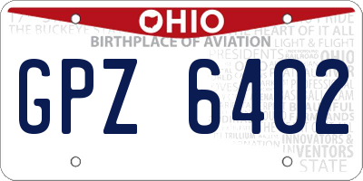 OH license plate GPZ6402