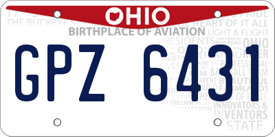OH license plate GPZ6431