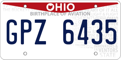 OH license plate GPZ6435