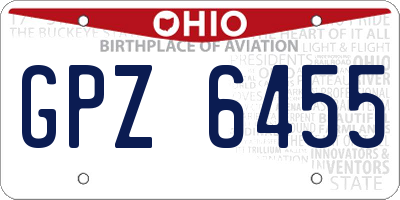 OH license plate GPZ6455